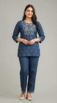Denim Meets Dori Co-Ord Set - Etiquette Apparel