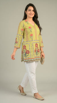 Mughal Green Garden Short Top - Etiquette Apparel