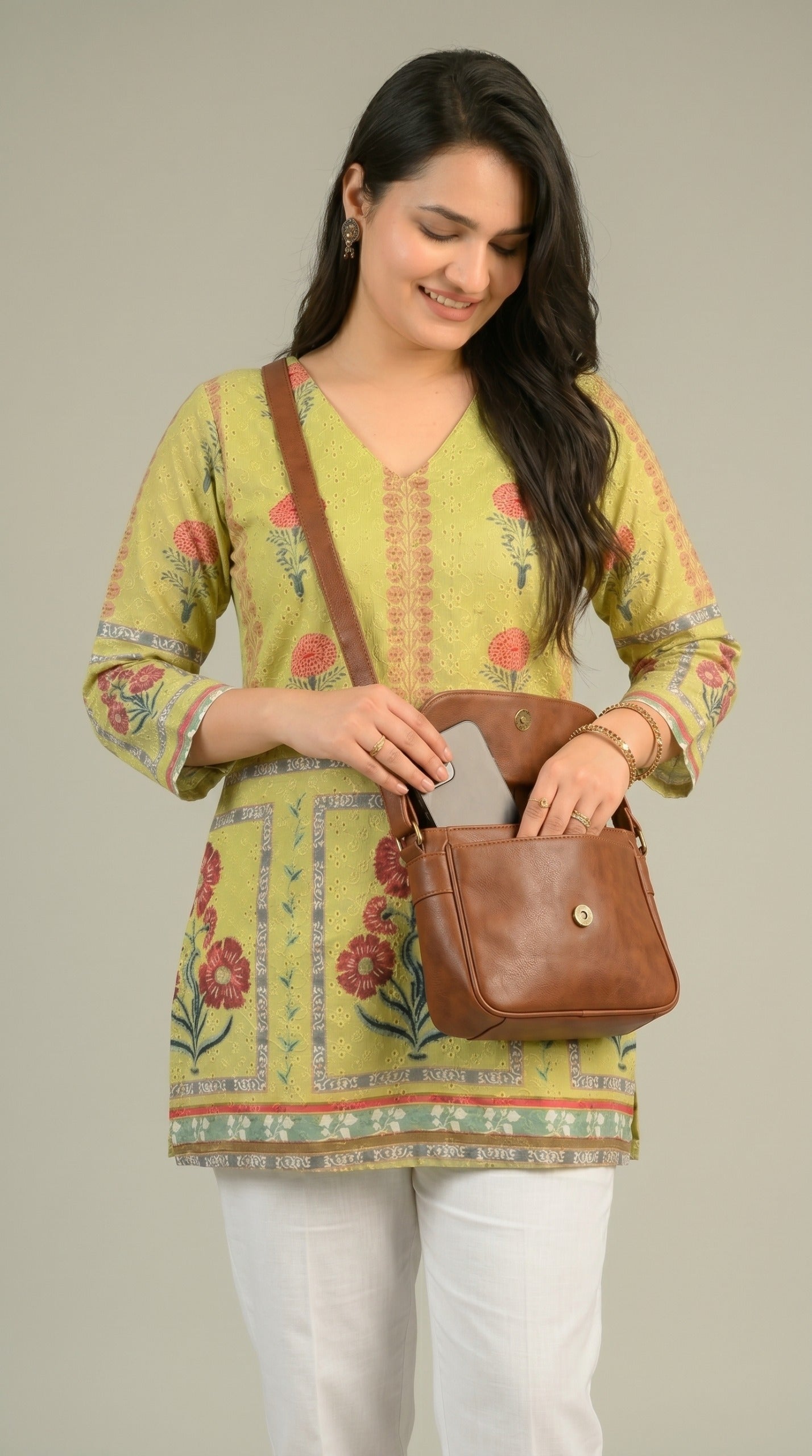 Mughal Green Garden Short Top - Etiquette Apparel