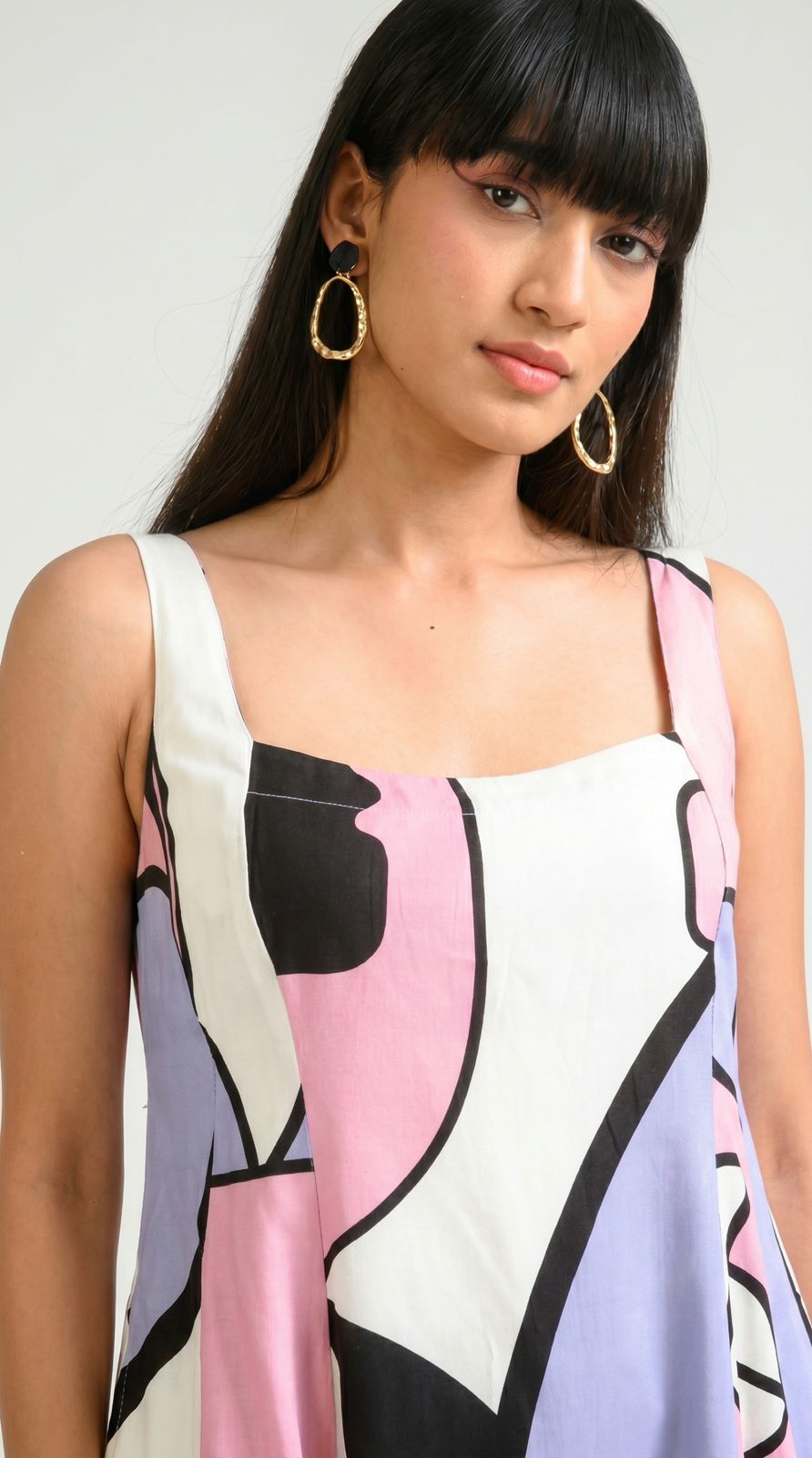 Picasso-Inspired Flared Dress - Etiquette Apparel
