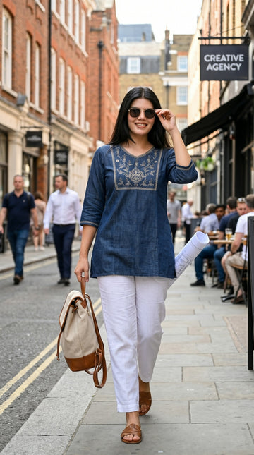 Rustic Yoke Denim Top