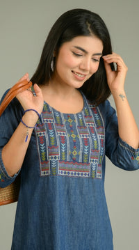 Denim Meets Heritage Co-ord Set - Etiquette Apparel 