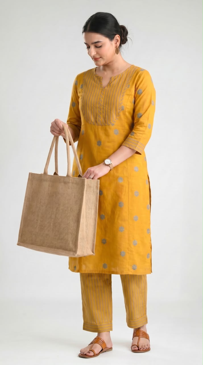 Jamdani Straight Kurta Set - Etiquette Apparel