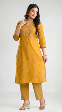 Jamdani Straight Kurta Set - Etiquette Apparel