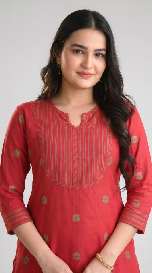 Jamdani Straight Kurta Set - Etiquette Apparel
