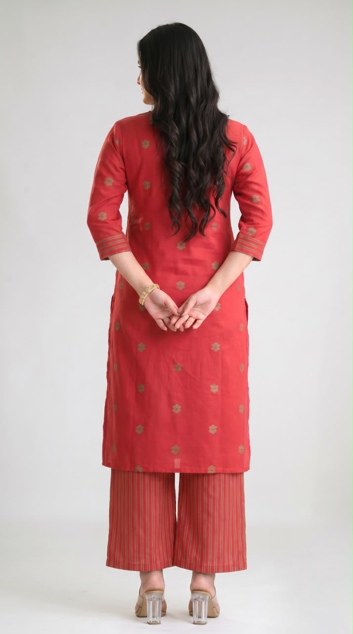 Jamdani Straight Kurta Set - Etiquette Apparel