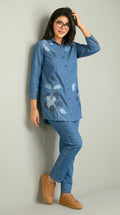 Product Carousel Image 2: Edgy Denim Co-ord With Leaf Appliqué Co-ord set