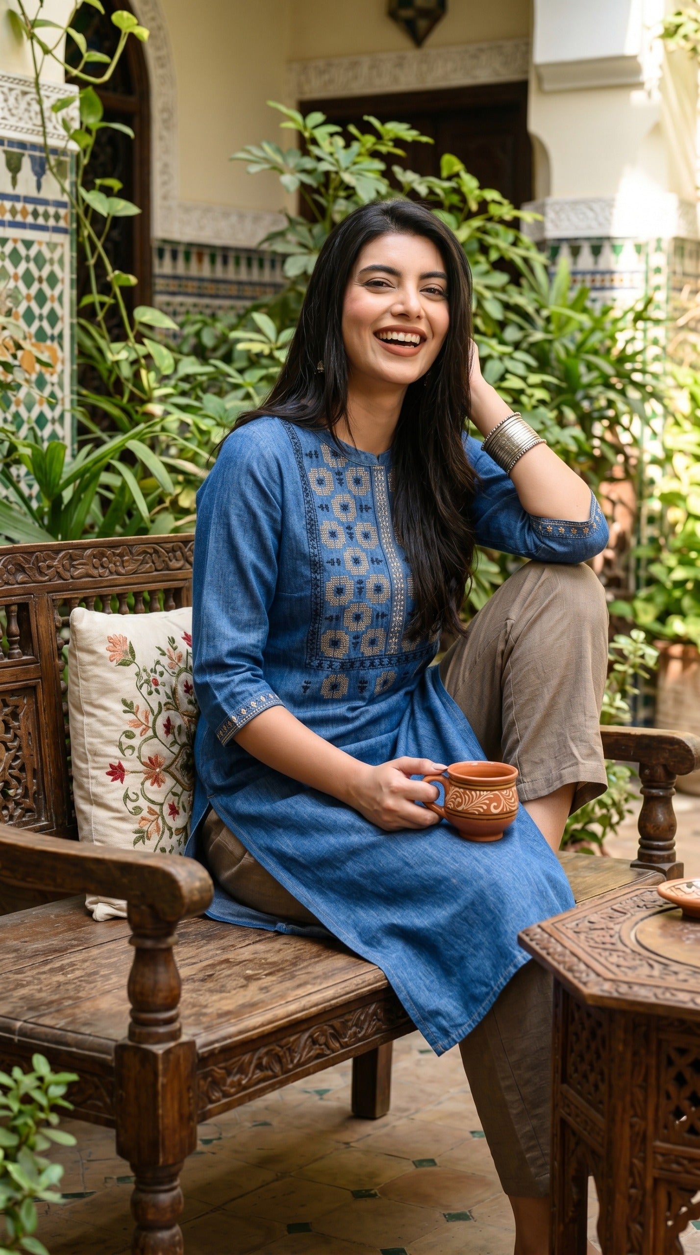 Product Carousel Image 6: Elevate Your Workwear with Denim Kurta