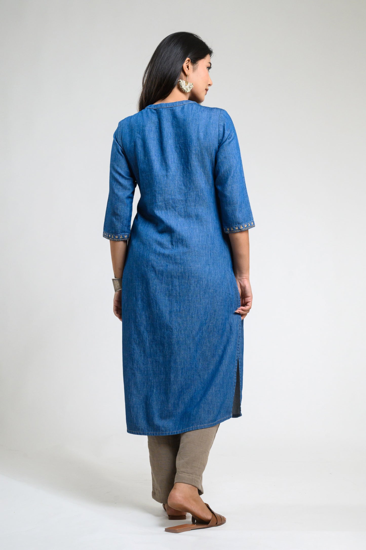Elevate Your Workwear with Denim Kurta - Etiquette Apparel