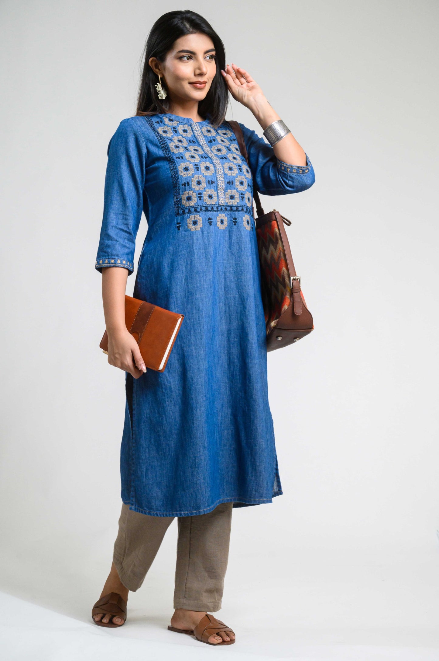 Elevate Your Workwear with Denim Kurta - Etiquette Apparel