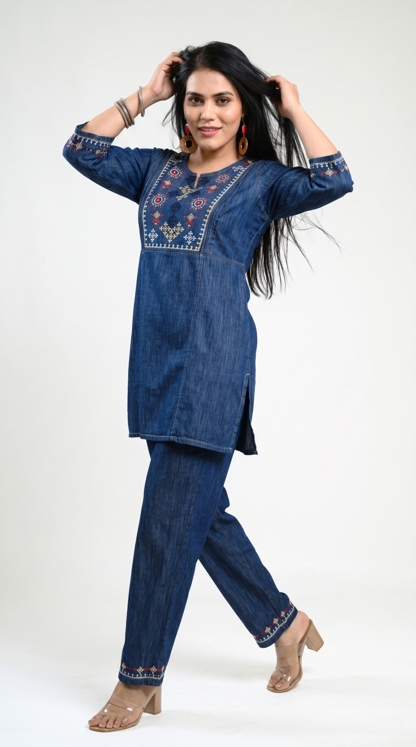 Sindhi Taka Embroidered Co-ord Set - Etiquette Apparel