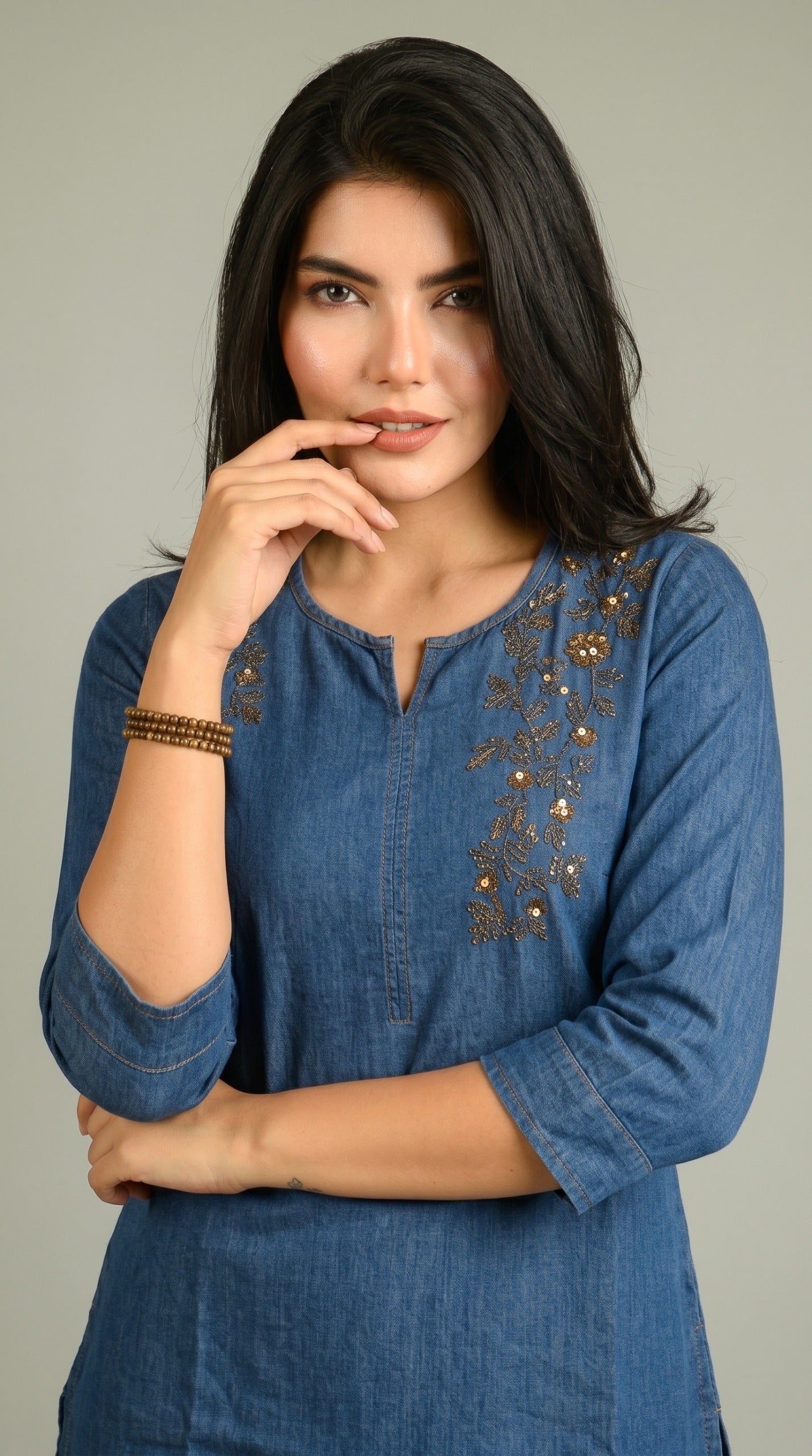 Product Carousel Image 2: Rustic Charm in Denim Co-ord set