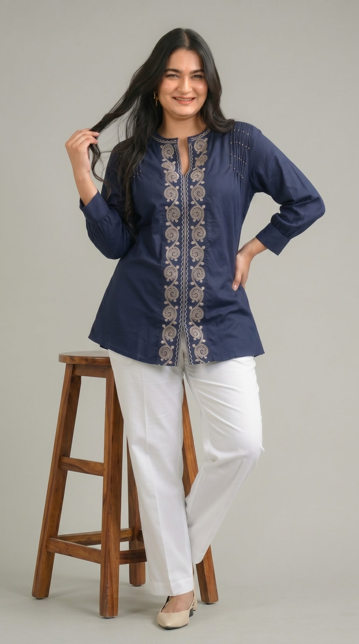 Modern Ease Short Top - Etiquette Apparel