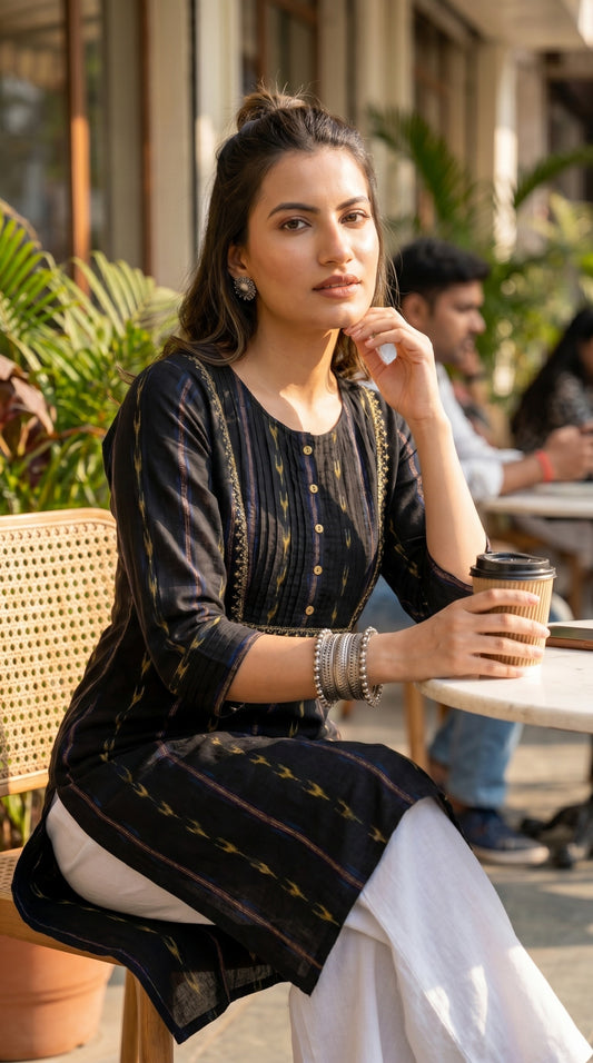 Weaving  in Motion Jamdani Kurta - Etiquette Apparel