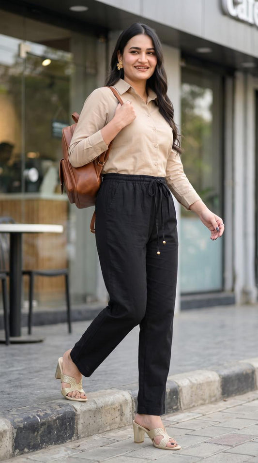Easy Linen Stretch Pants - Etiquette Apparel