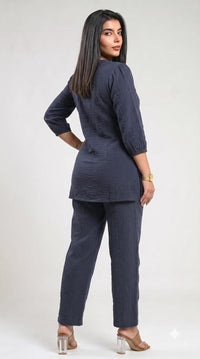 Embroidered Co-ord Set – Floral Motif – Anti Fit - Etiquette Apparel