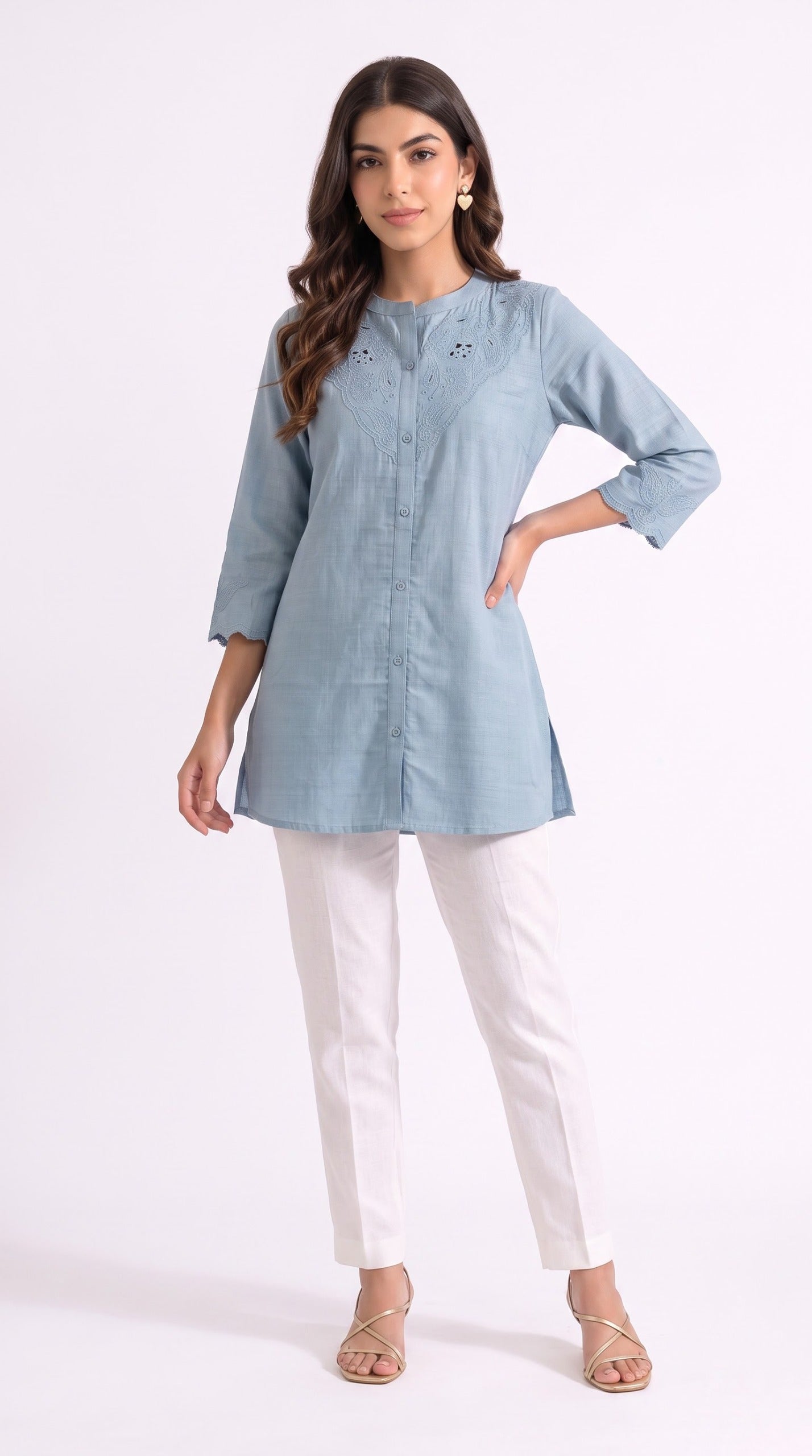 Embroidered Tunic Top - Etiquette Apparel