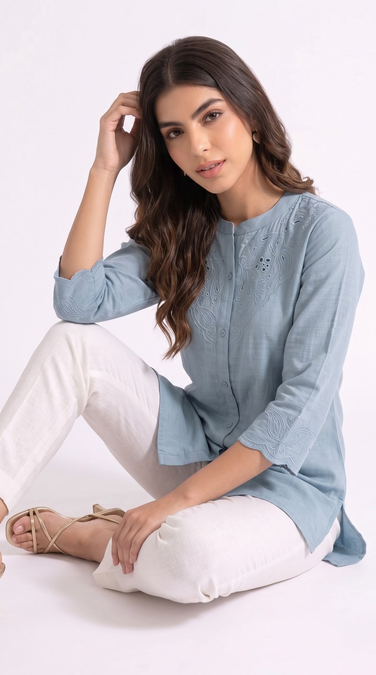 Embroidered Tunic Top - Etiquette Apparel