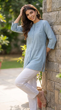 Embroidered Tunic Top - Etiquette Apparel