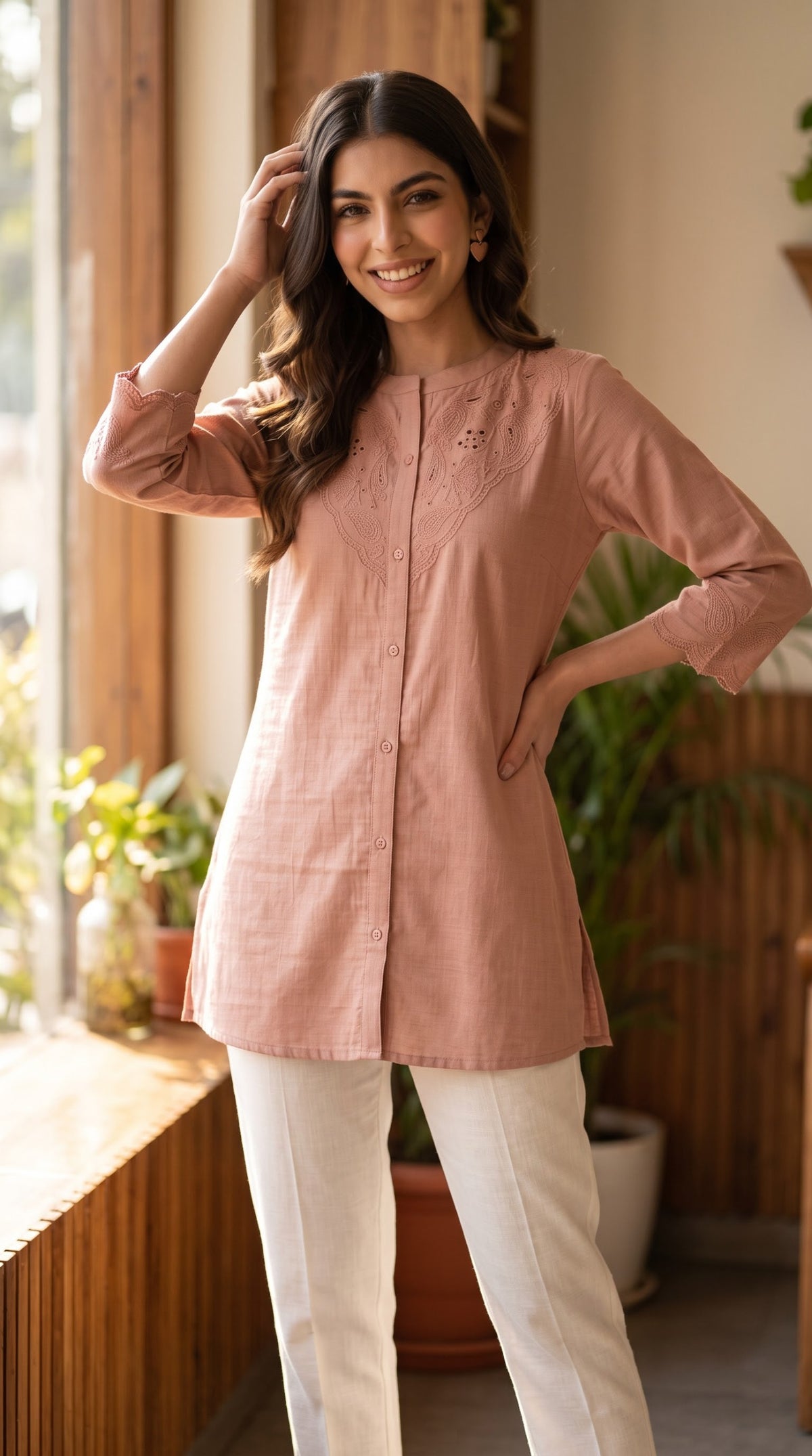 Embroidered Tunic Top - Etiquette Apparel