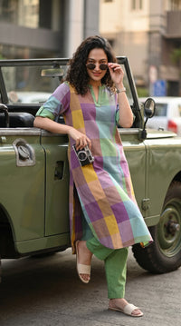 Timeless Madras Checks kurta Set