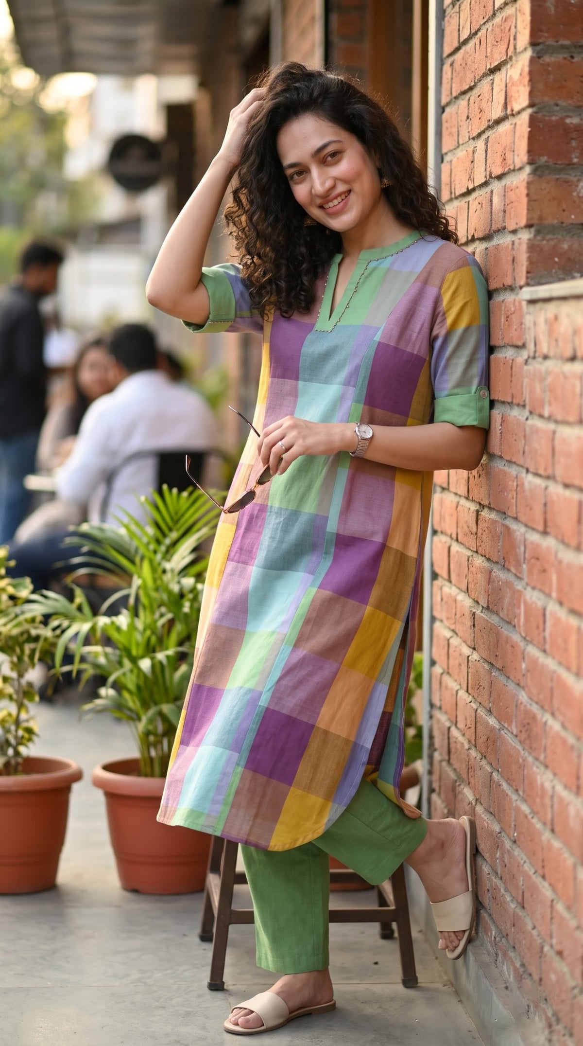 Timeless Madras Checks kurta Set