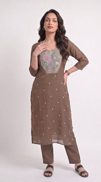 Chanderi Floral Grace Kurta Set