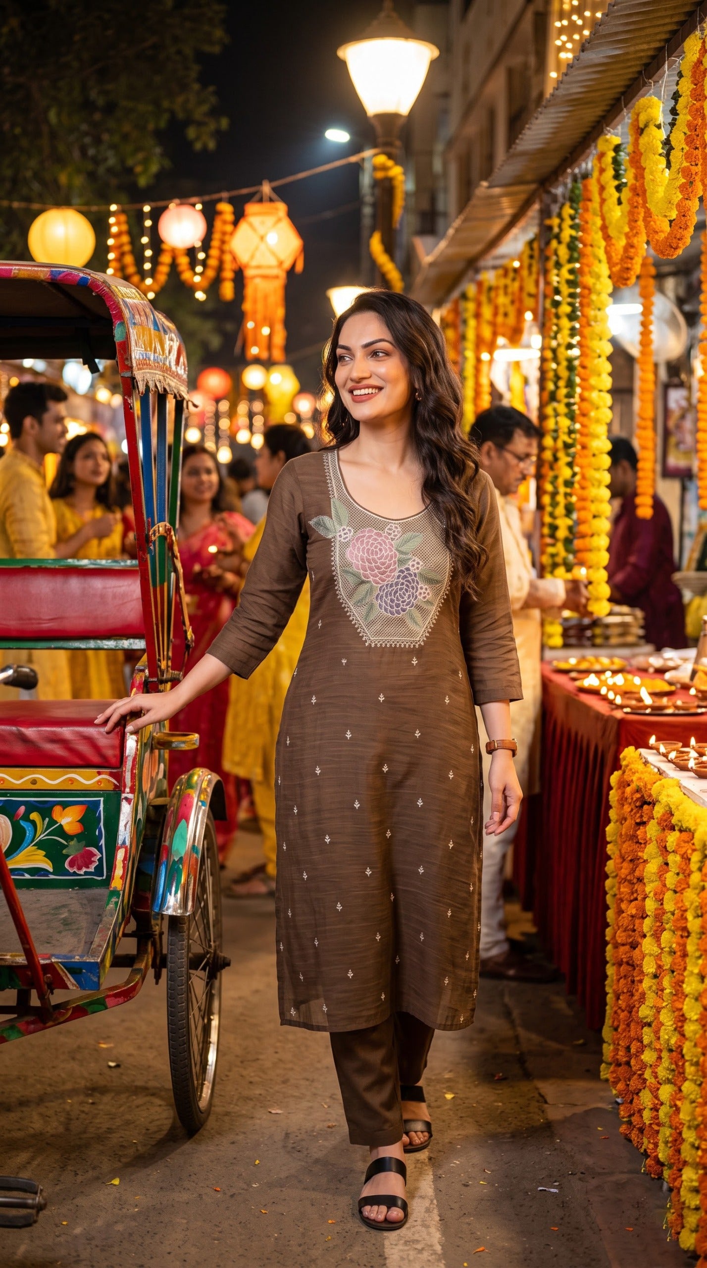 Chanderi Floral Grace Kurta Set