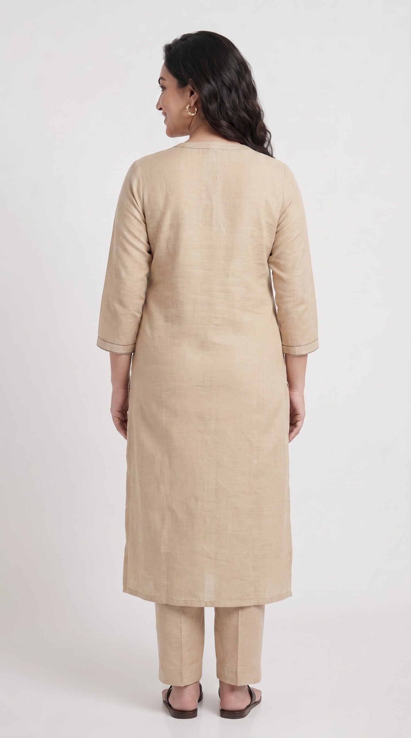 Chanderi Floral Border Kurta Set