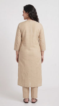 Chanderi Floral Border Kurta Set