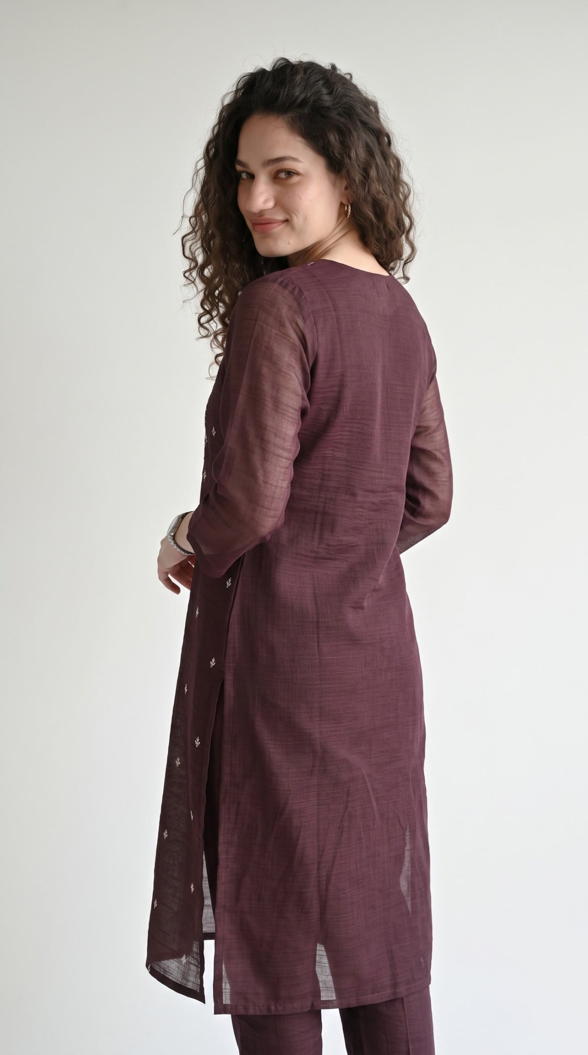 Chanderi Floral Grace Kurta Set - Etiquette Apparel