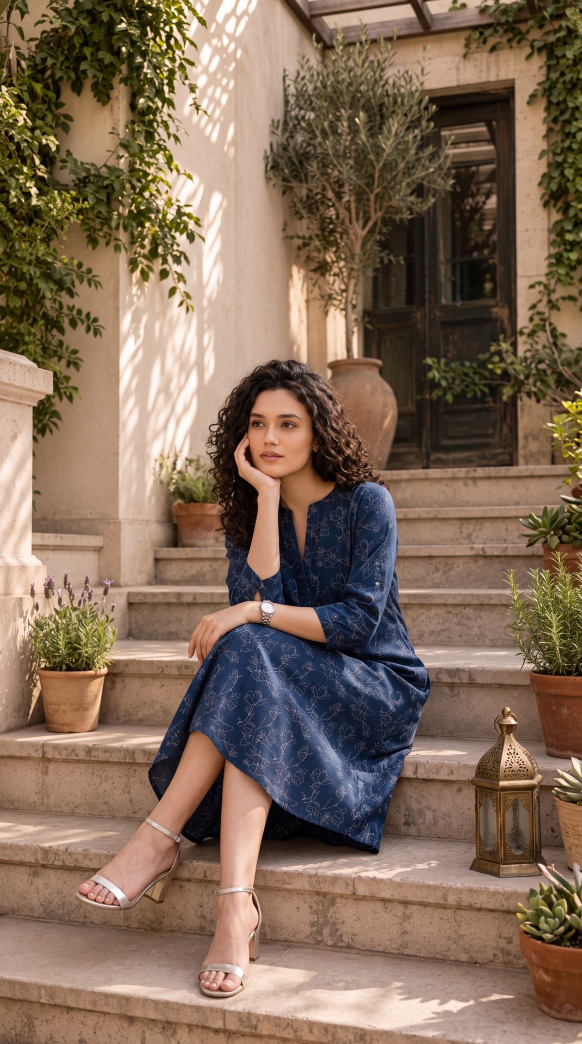 Floral Denim Relaxed Dress