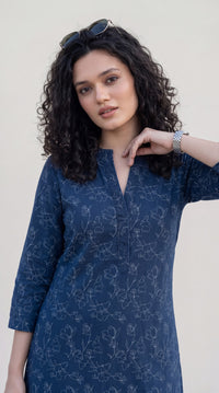 Floral Denim Relaxed Dress