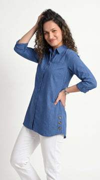 Buttoned Longline Shirt - Etiquette Apparel