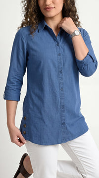 Buttoned Longline Shirt - Etiquette Apparel