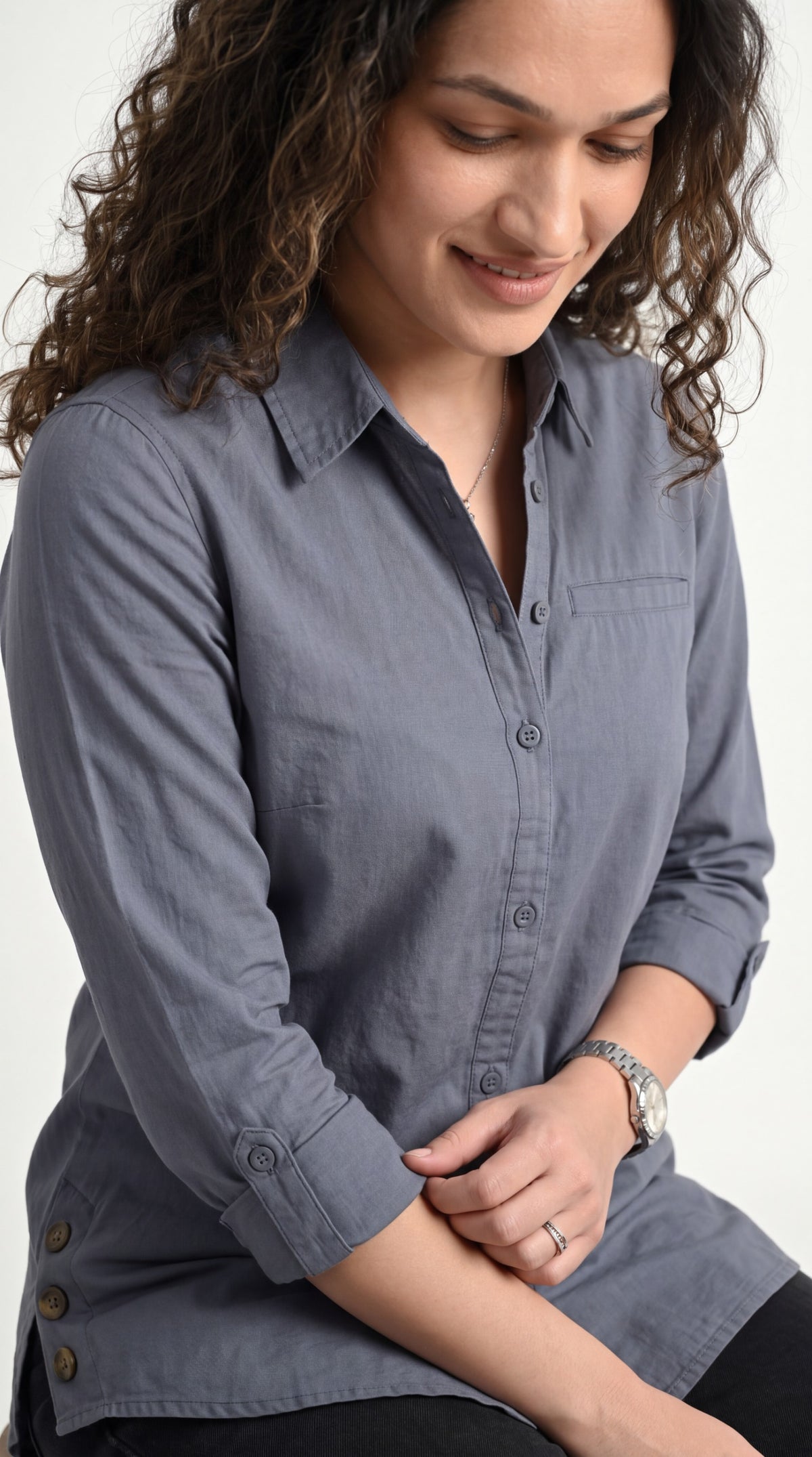Buttoned Longline Shirt - Etiquette Apparel