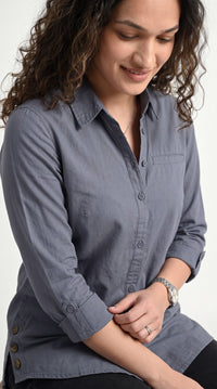 Buttoned Longline Shirt - Etiquette Apparel