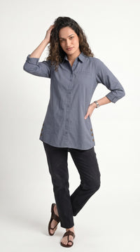 Buttoned Longline Shirt - Etiquette Apparel