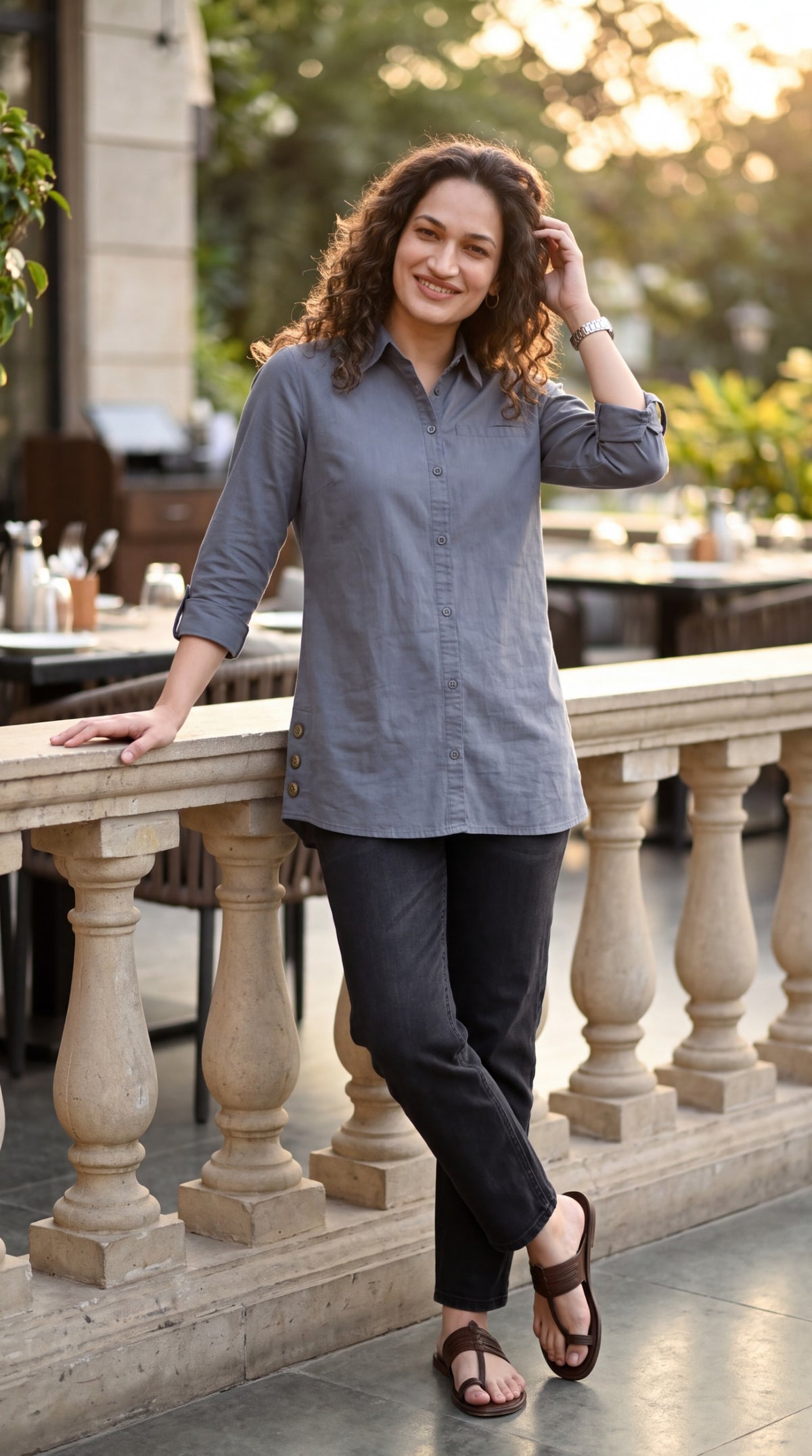 Buttoned Longline Shirt - Etiquette Apparel