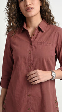 Buttoned Longline Shirt - Etiquette Apparel