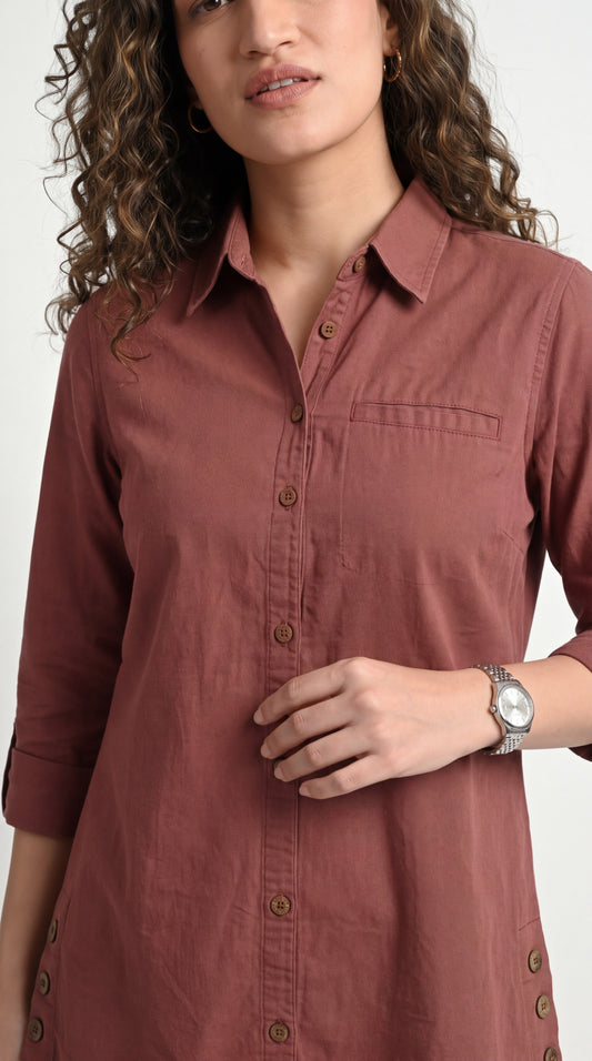 Buttoned Longline Shirt - Etiquette Apparel