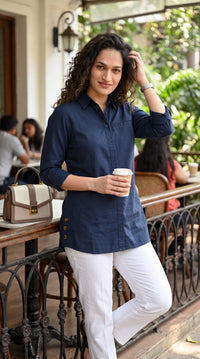 Buttoned Longline Shirt - Etiquette Apparel