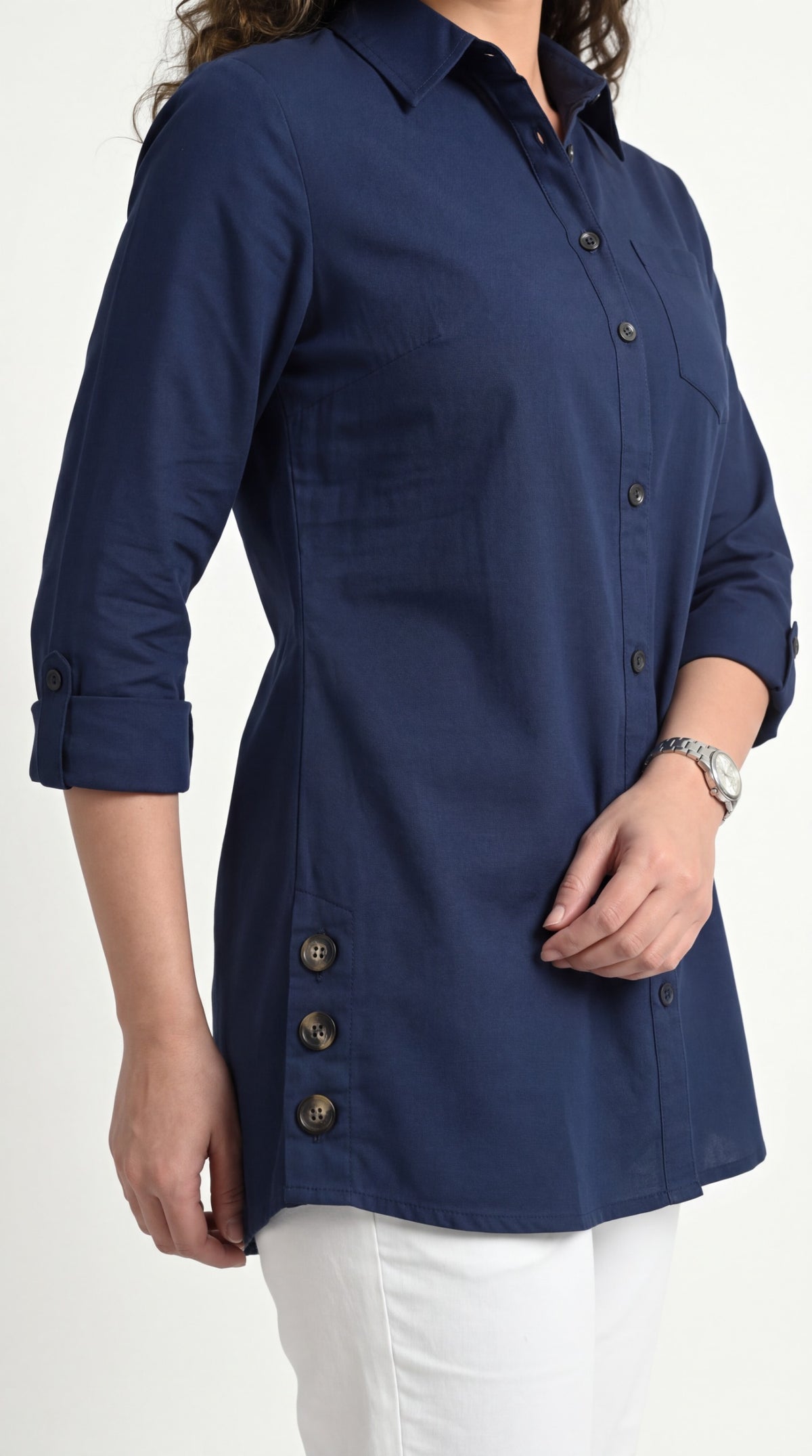 Buttoned Longline Shirt - Etiquette Apparel