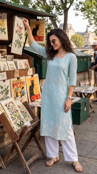 Chanderi Classic Straight Kurta