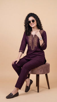 Embroidered Comfort Co-ord Set - Etiquette Apparel
