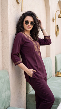Embroidered Comfort Co-ord Set - Etiquette Apparel