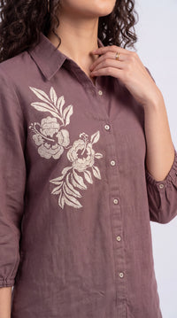 Floral Detail Cotton Shirt