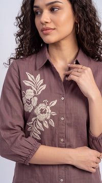 Floral Detail Cotton Shirt