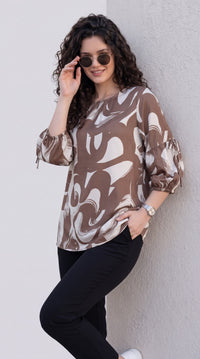 Chic abstract Print Polyester Top
