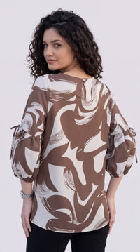 Chic abstract Print Polyester Top